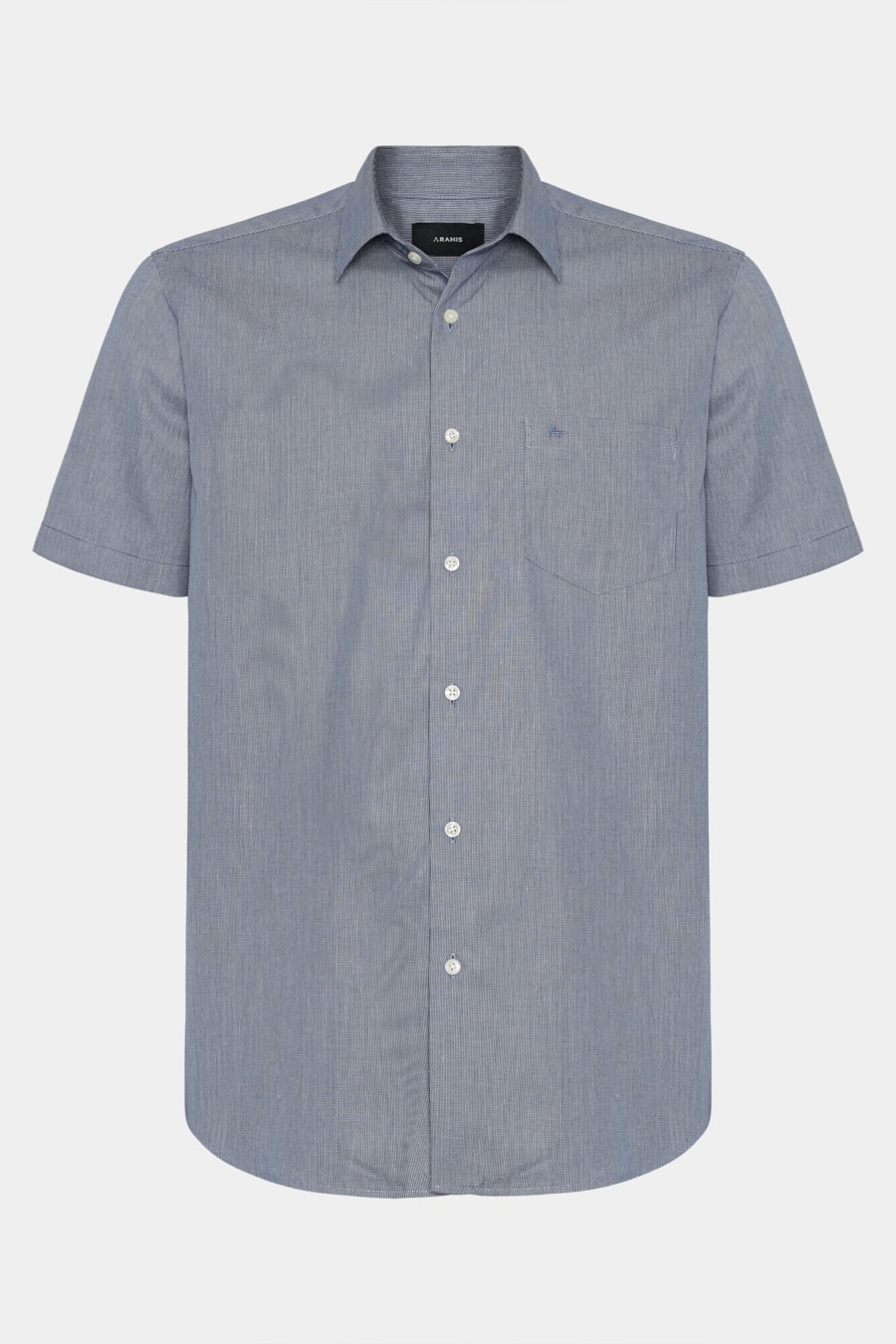 Camisa Regular Micro Xadrez Bolso Azul C/Branco — foto 5 de 6