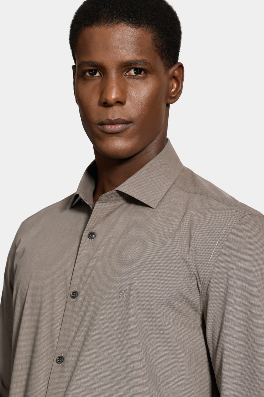 Camisa Regular Micro Xadrez Fio 60 Melange Cafe C/ Castor — foto 3 de 6