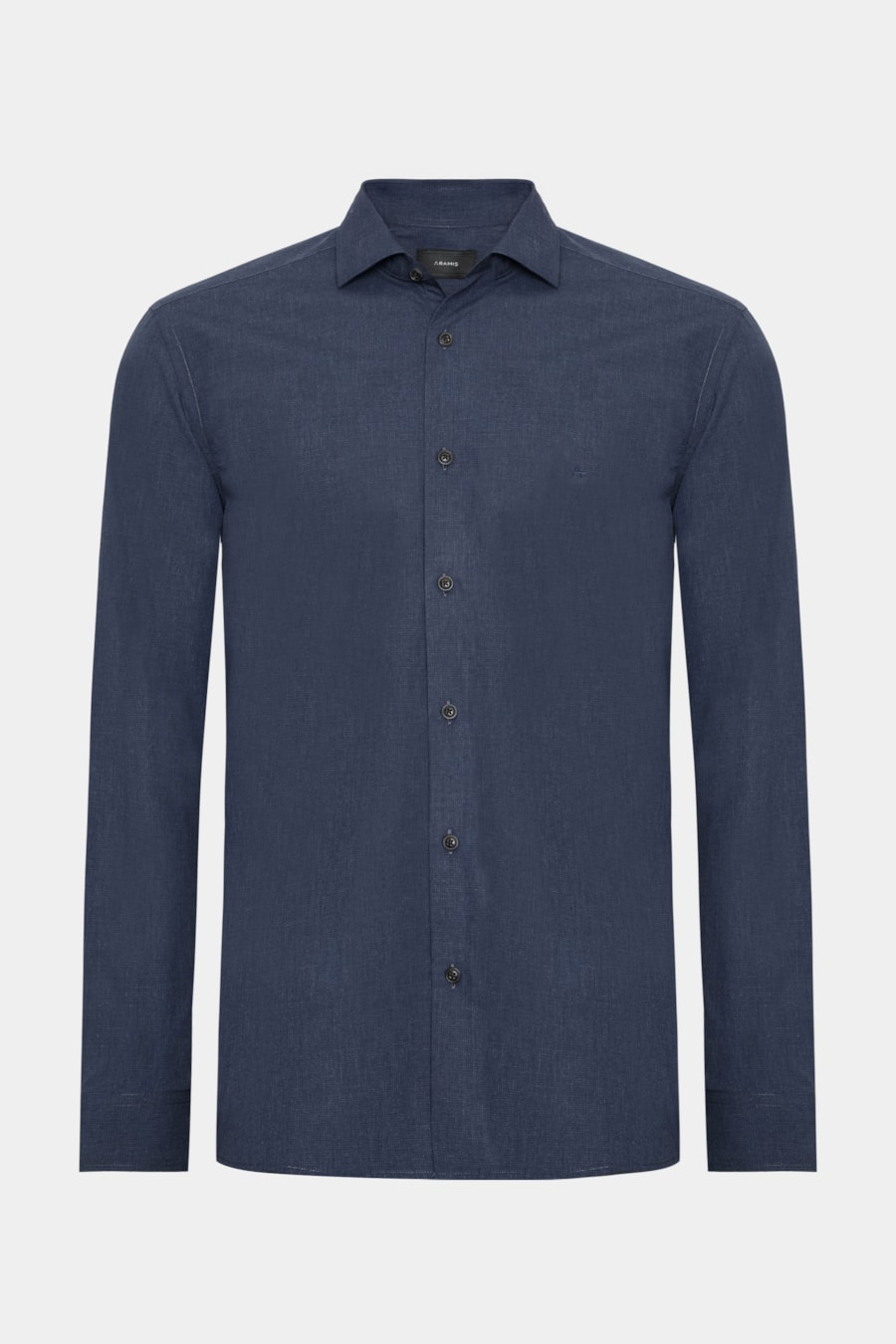 Camisa Regular Micro Xadrez Fio 60 Melange Marinho/Azul — foto 5 de 6