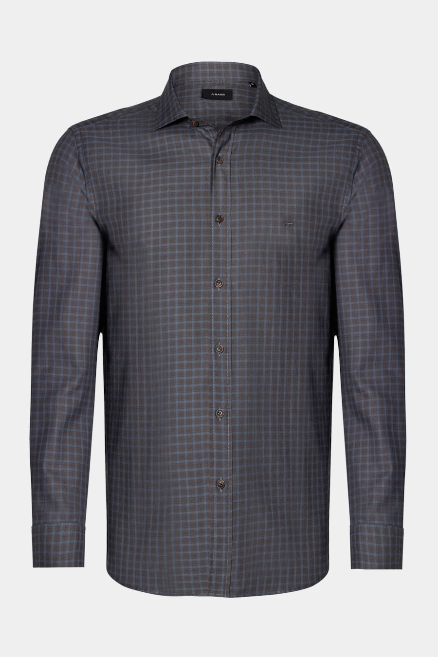 Camisa Regular Mini Xadrez Marinho C/Cafe — foto 5 de 6