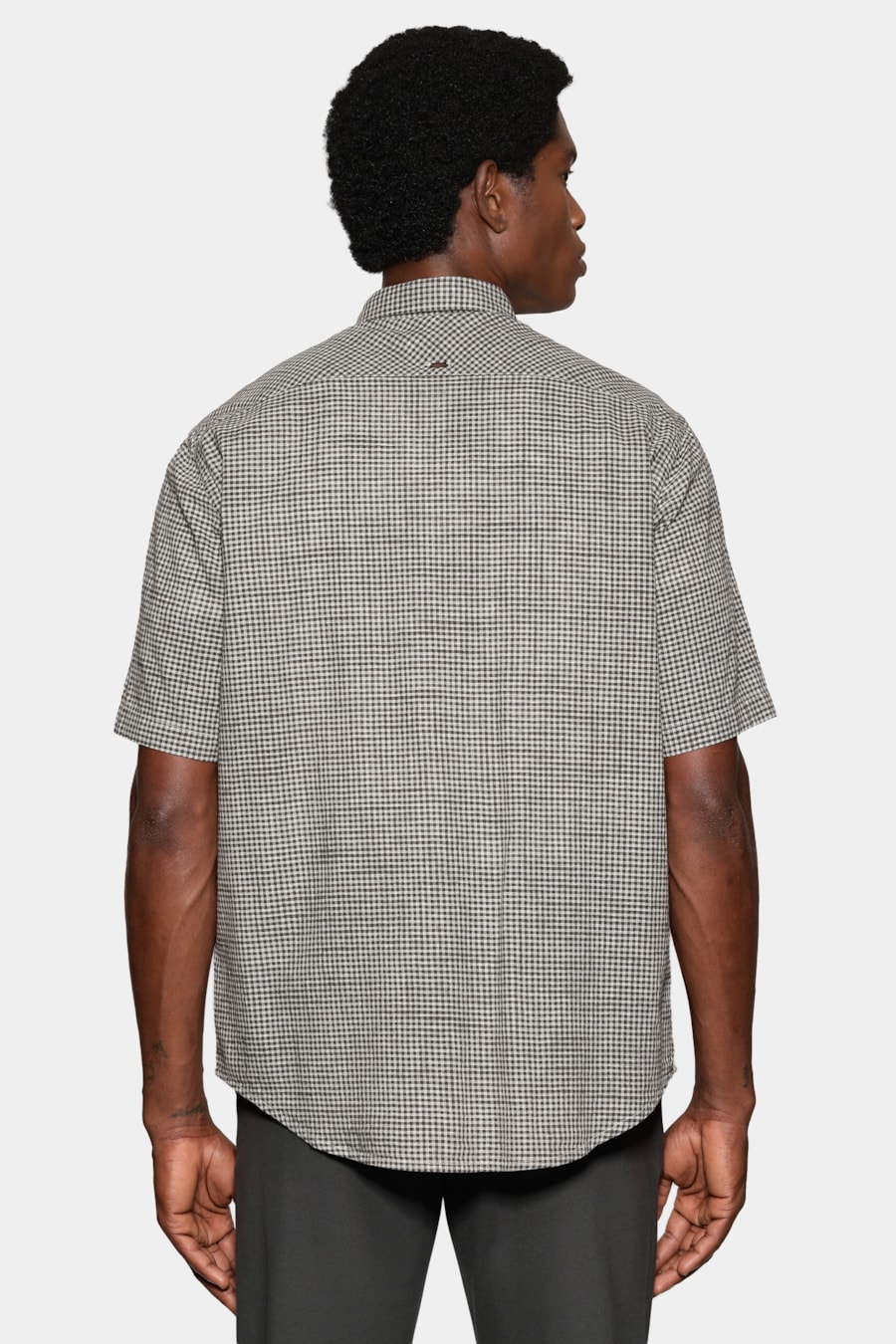 Camisa Regular Mini Xadrez Mescla Verde C/Cinza — foto 4 de 6