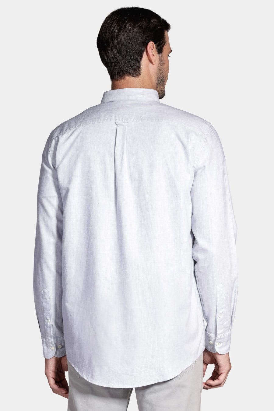 Camisa Regular Oxford Peletizado Liocel Cinza — foto 4 de 6