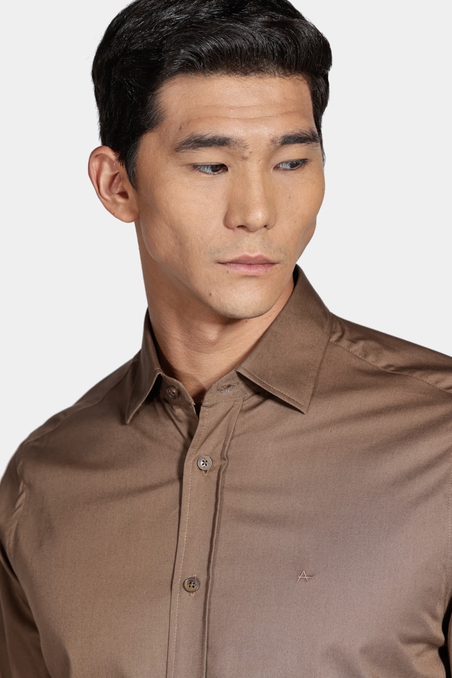 Camisa Regular Sarja de Algodão Egípcio Empire Amendoa — foto 3 de 6