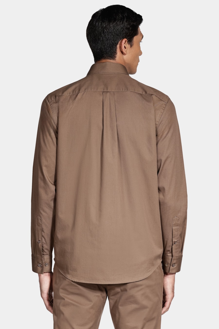 Camisa Regular Sarja de Algodão Egípcio Empire Amendoa — foto 5 de 6