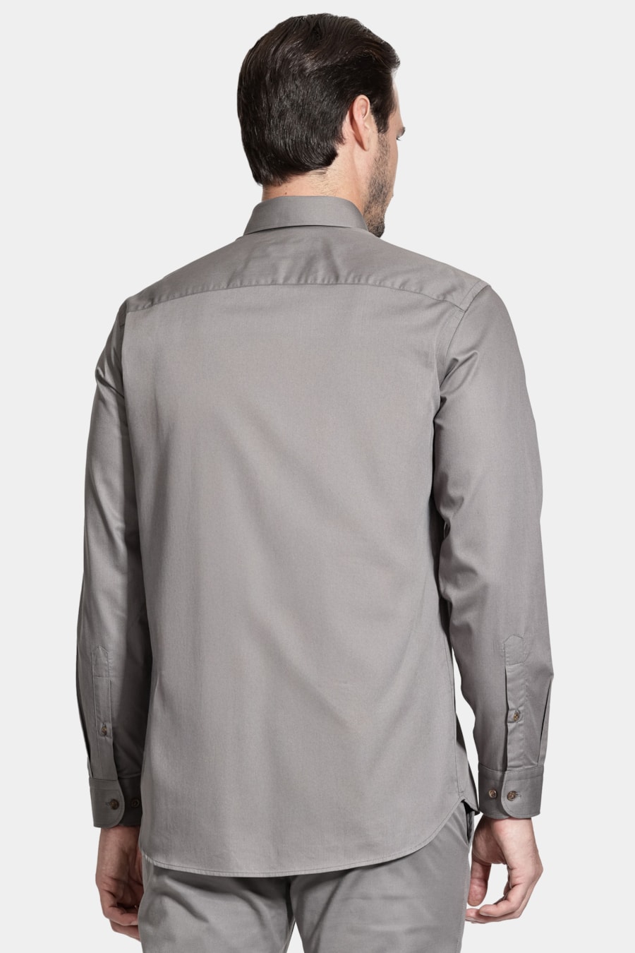 Camisa Regular Sarja de Algodão Egípcio Empire Chumbo — foto 4 de 5