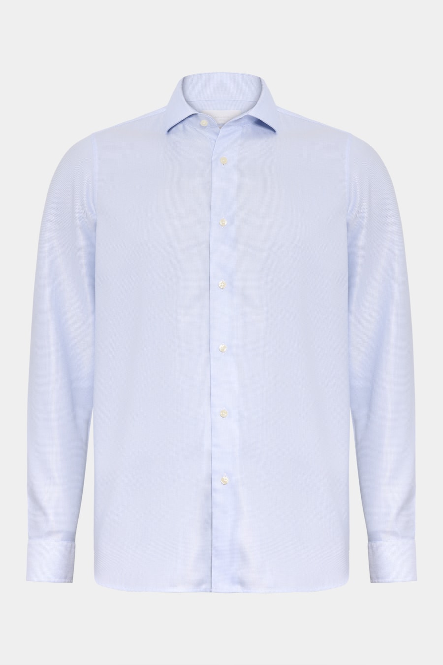 Camisa Regular Social Seda Wrinkle Free Azul Claro — foto 5 de 6