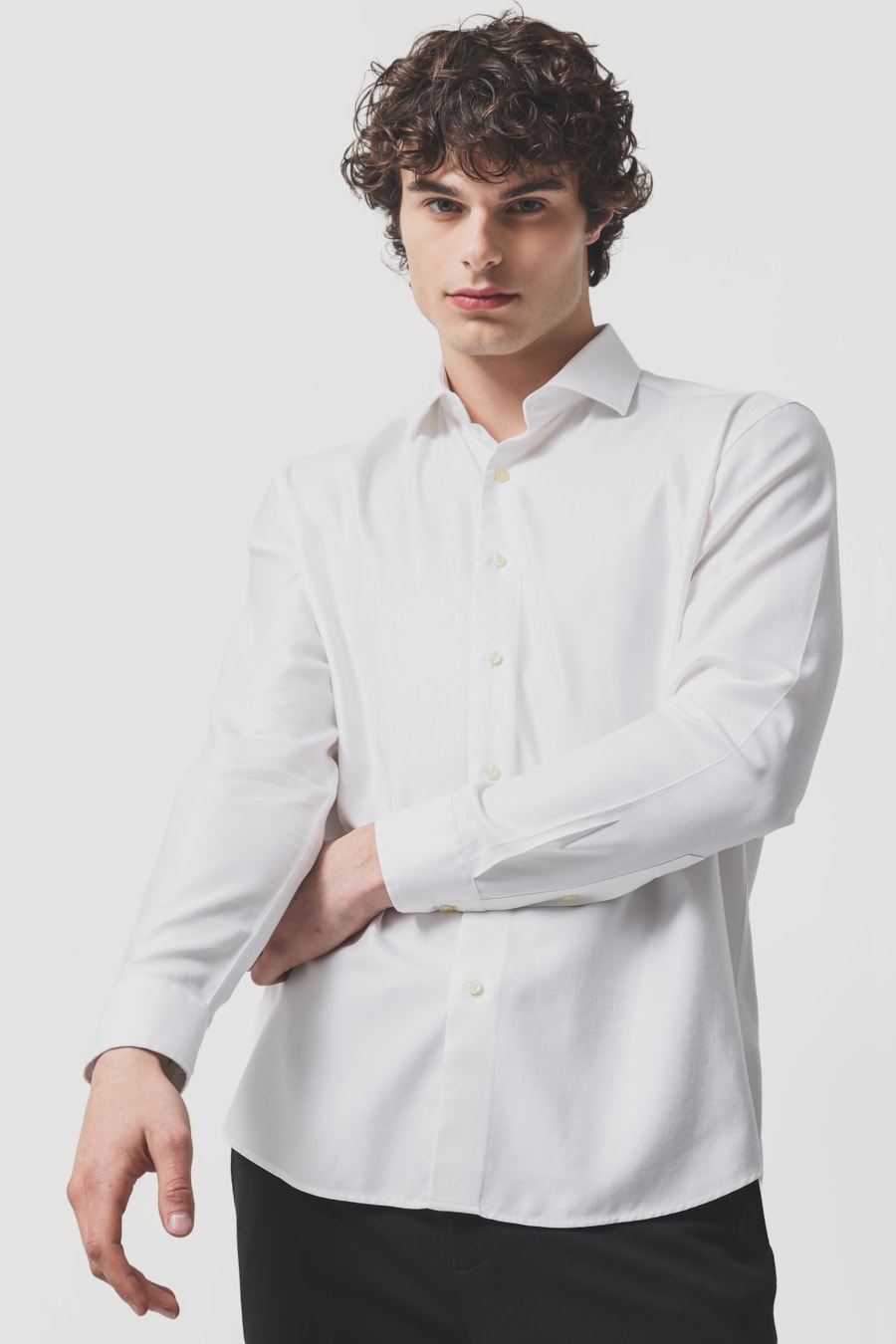 Camisa Regular Social Seda Wrinkle Free Branco — foto 1 de 6