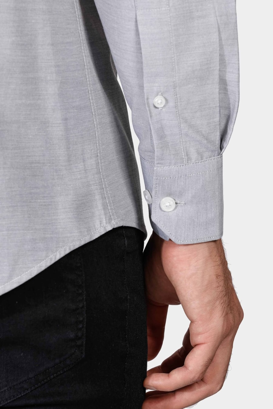 Camisa Regular Social Tricoline Cinza — foto 4 de 6
