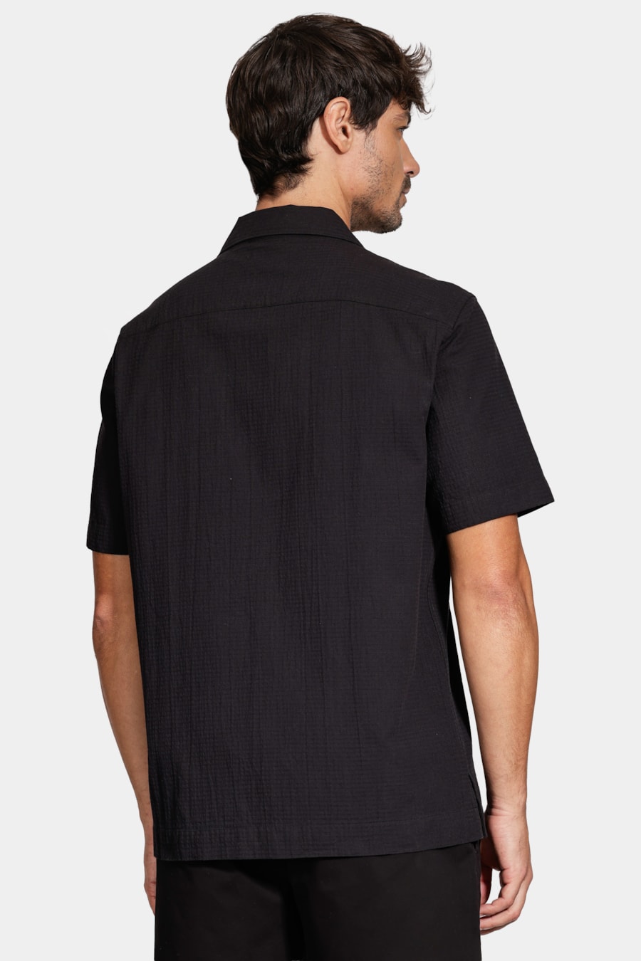 Camisa Regular Textura Horizontal Preto — foto 4 de 6