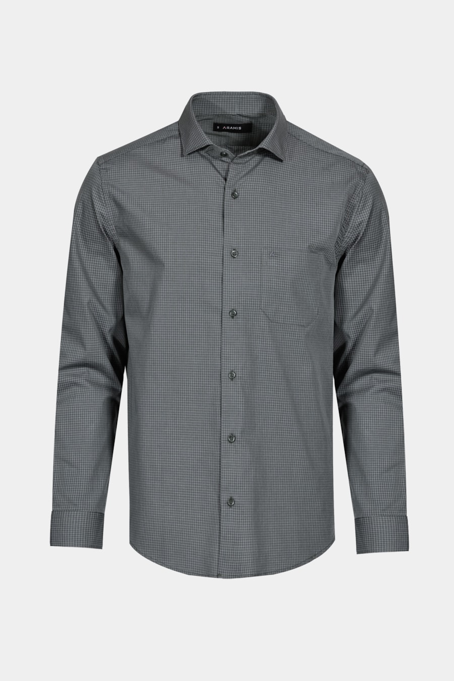 Camisa Regular Tricoline Micro Xadrez Verde Com Branco — foto 6 de 6