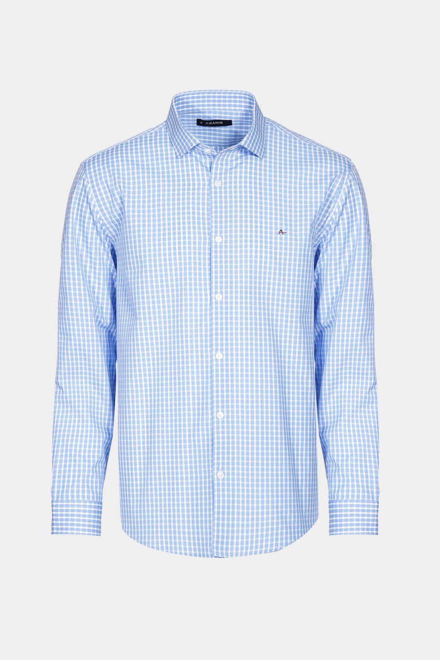 Camisa Regular Tricoline Xadrez Branco Com Azul — foto 6 de 6