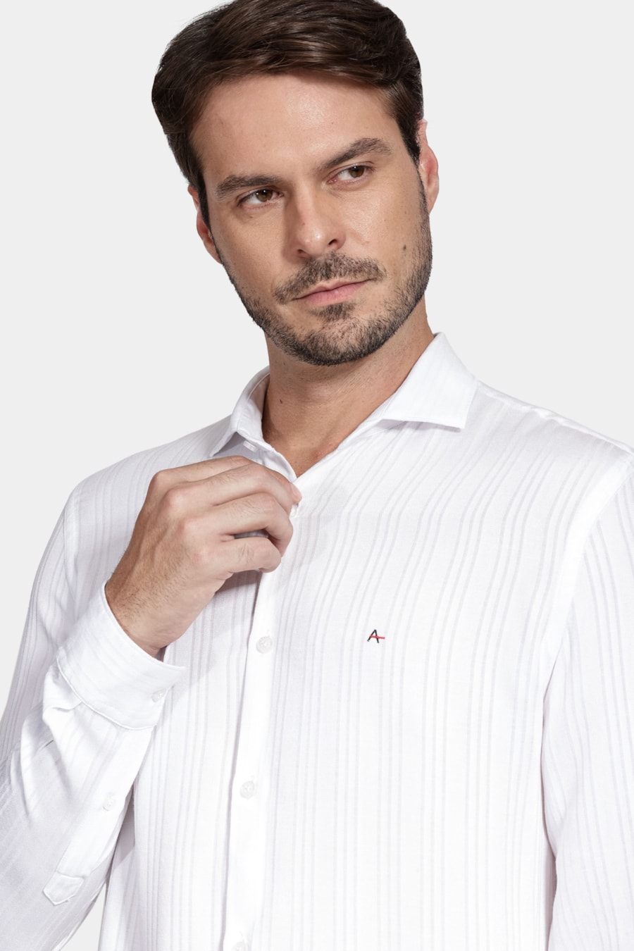 Camisa Regular Viscose Maquinetada Branco — foto 3 de 6
