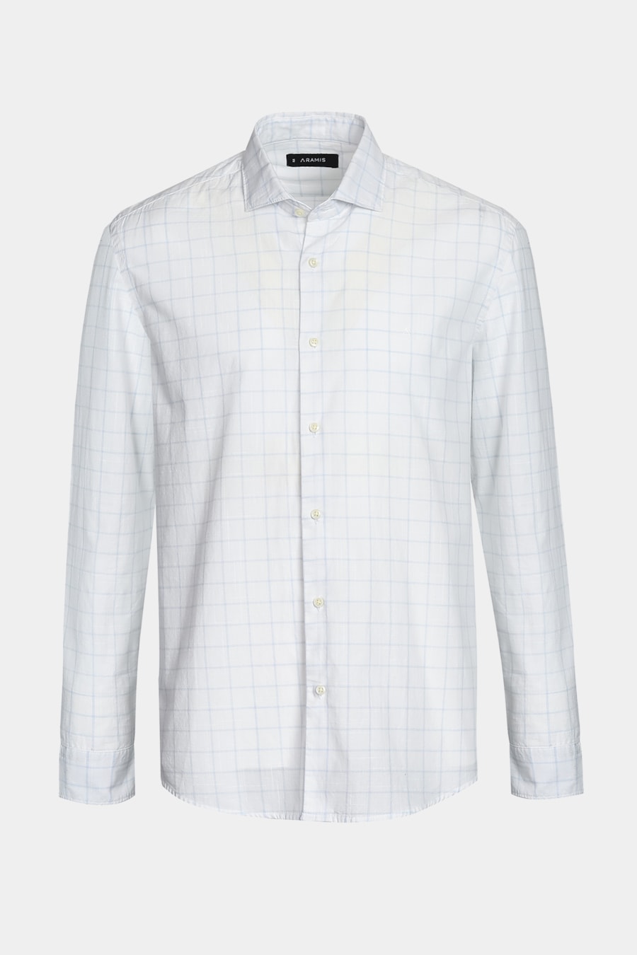 Camisa Regular Xadrez Branco Com Azul Claro — foto 6 de 6