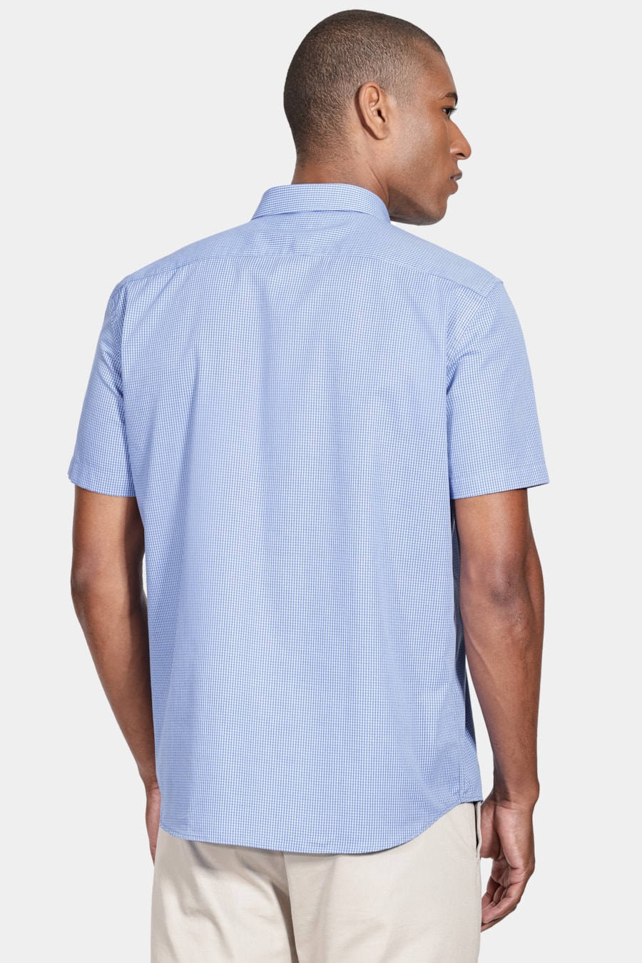 Camisa Regular Xadrez Damero Azul/Azul Claro — foto 4 de 5