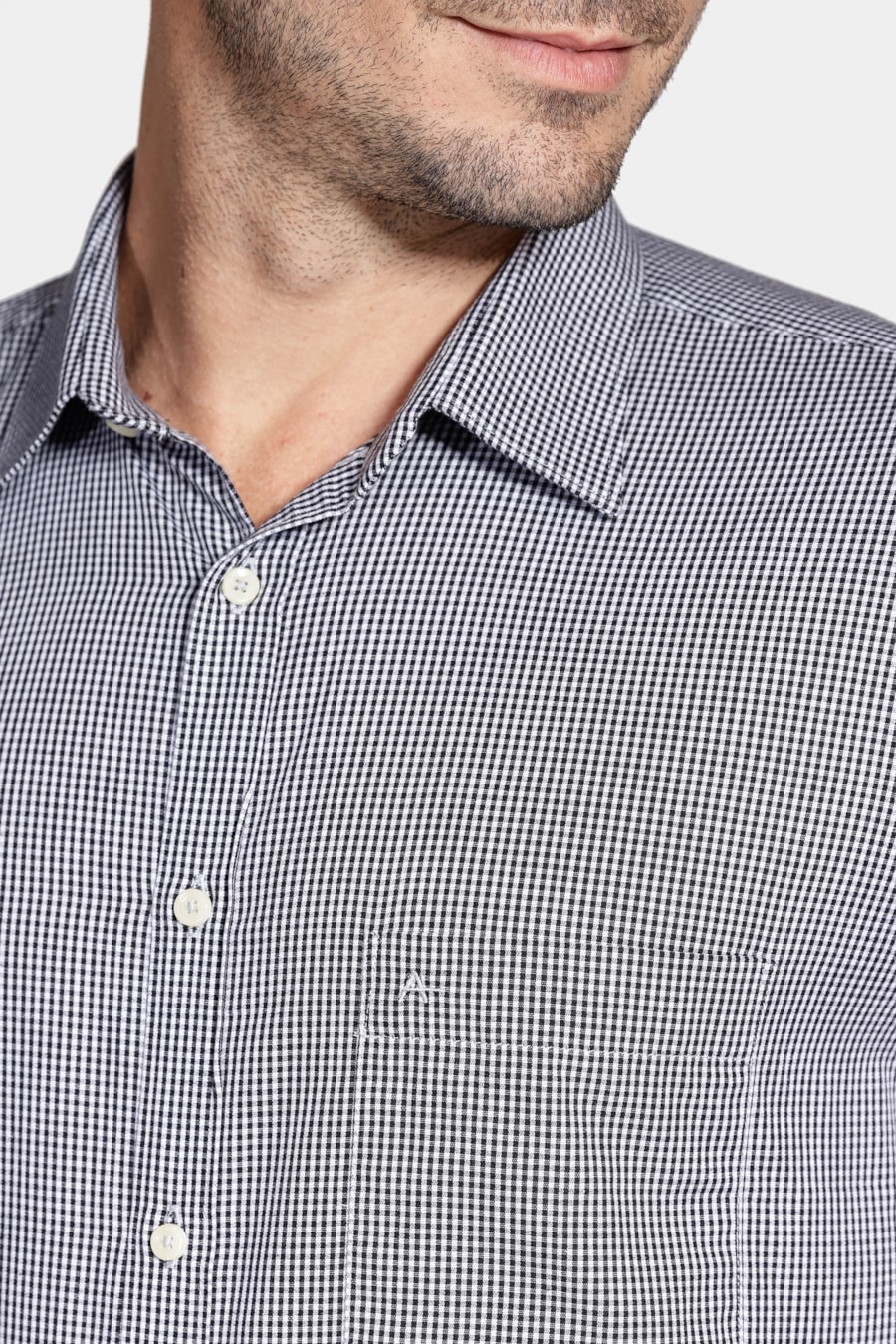 Camisa Regular Xadrez Damero Azul Garoa Com Marinho — foto 3 de 5