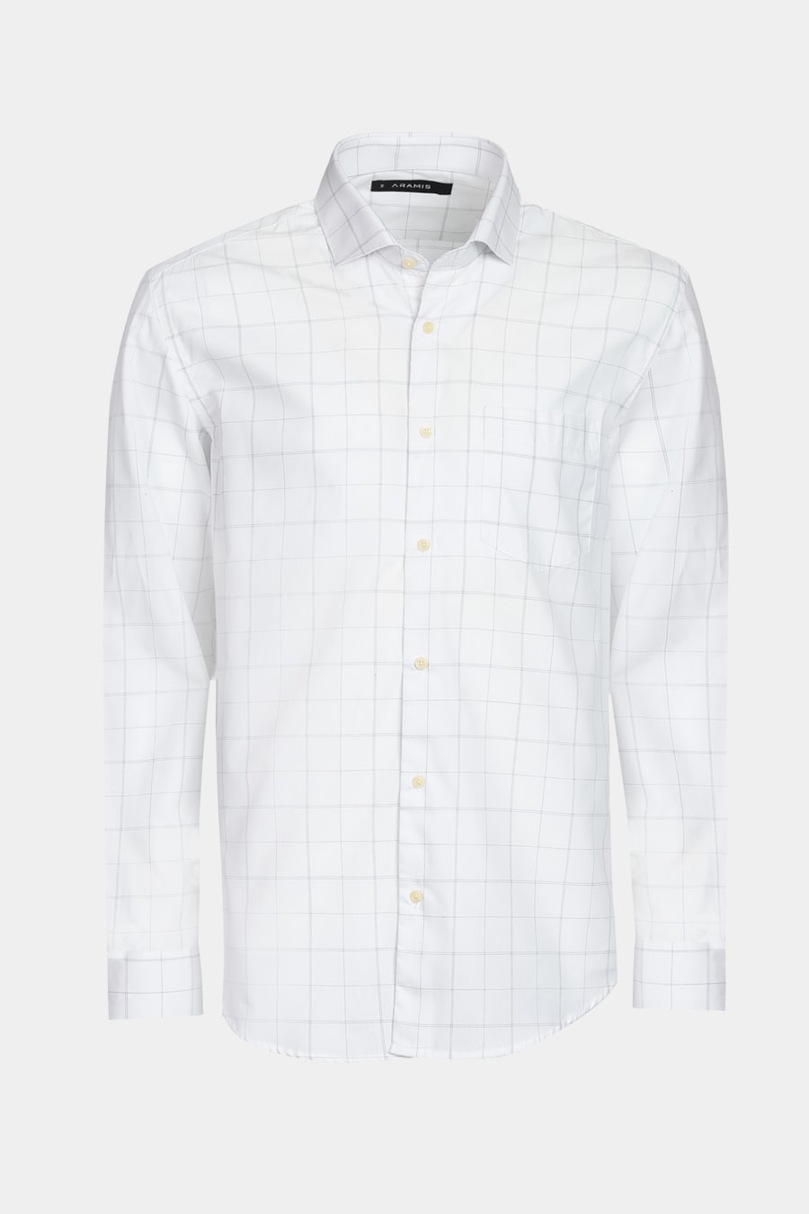 Camisa Regular Xadrez Fine Line Branco Com Azul — foto 6 de 6