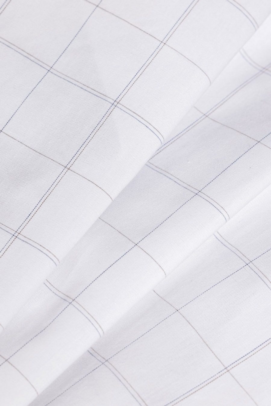 Camisa Regular Xadrez Fine Line Branco Com Azul — foto 5 de 6