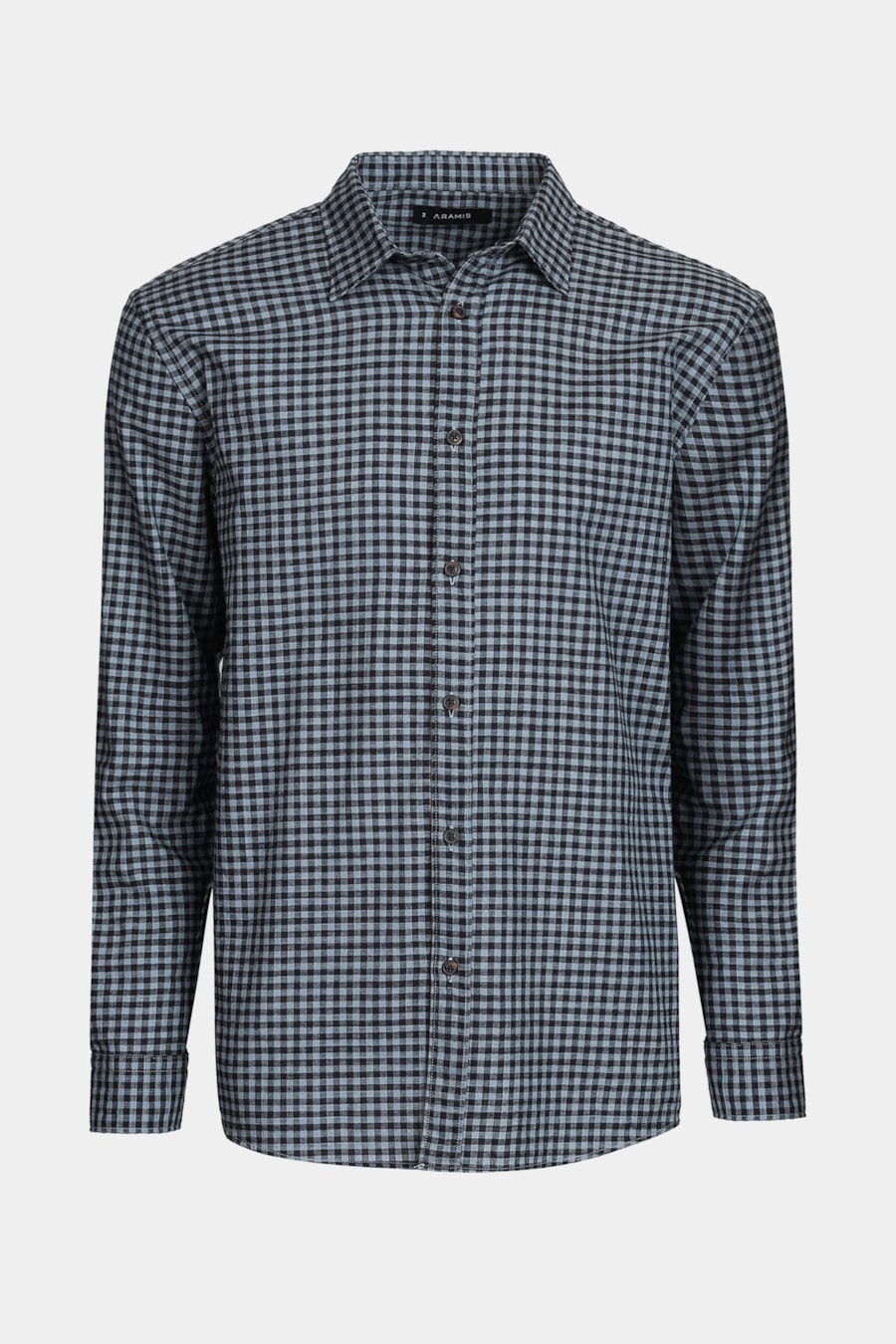 Camisa Regular Xadrez Flamê Azul Médio Com Preto — foto 6 de 6