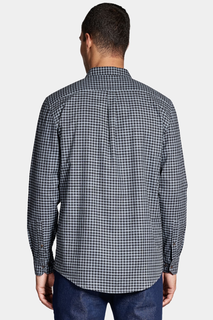 Camisa Regular Xadrez Flamê Azul Médio Com Preto — foto 4 de 6