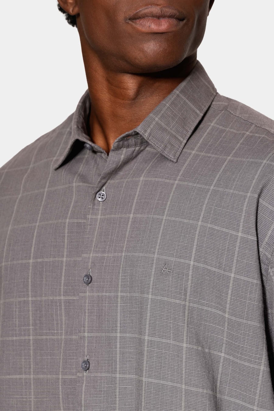 Camisa Regular Xadrez Flamê Chumbo C/Cinza — foto 3 de 6