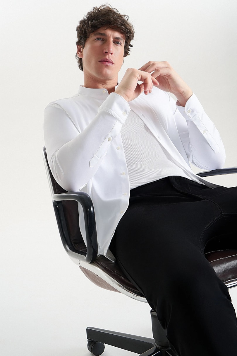 Camisa Sanforized Joel Jota Manga Longa Branco