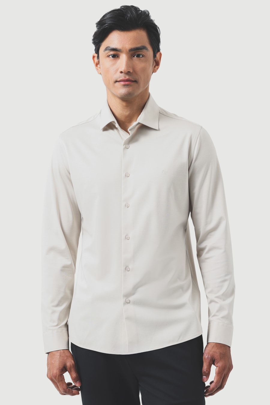 Camisa Slim A-70 Fio Duplo Mercerizado Areia — foto 1 de 6