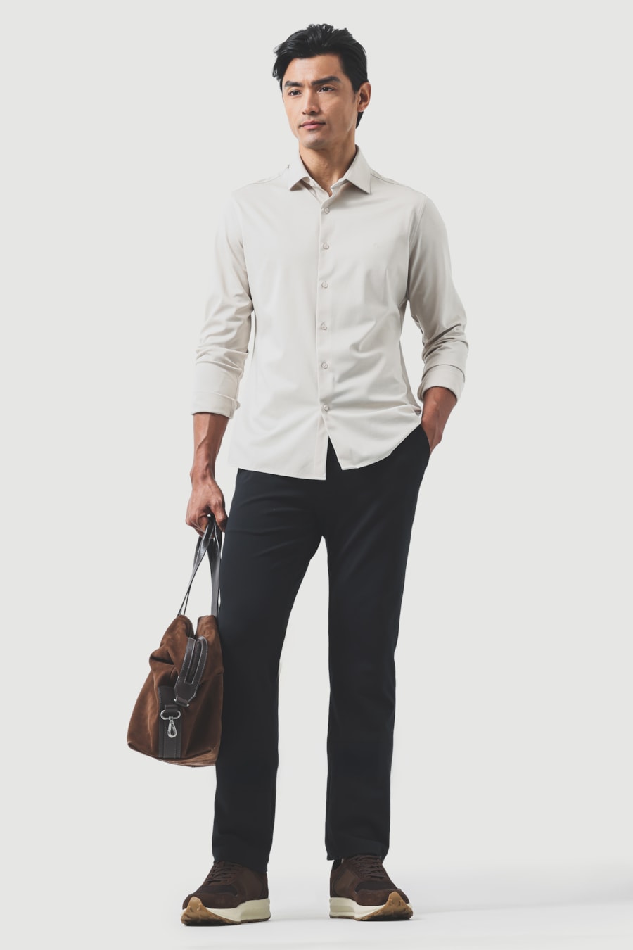 Camisa Slim A-70 Fio Duplo Mercerizado Areia — foto 2 de 6
