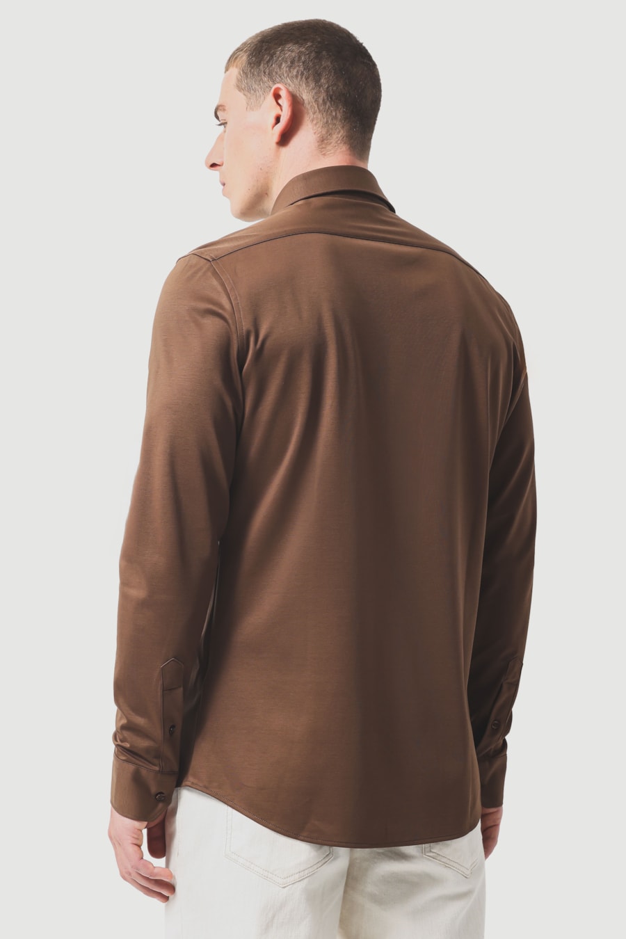 Camisa Slim A-70 Fio Duplo Mercerizado Cacau — foto 4 de 6