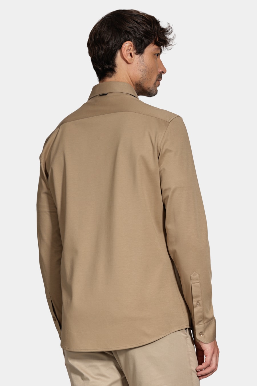 Camisa Slim A-70 Fio Duplo Mercerizado Caqui — foto 4 de 6