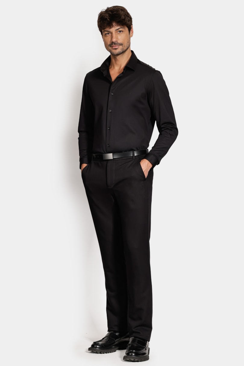 Camisa Slim A-70 Fio Duplo Mercerizado Preto