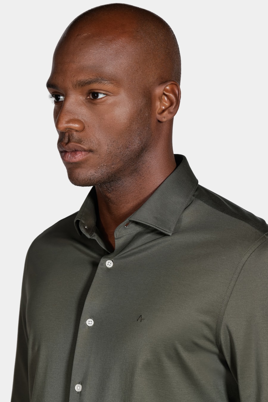Camisa Slim A-70 Fio Duplo Mercerizado Verde — foto 3 de 7