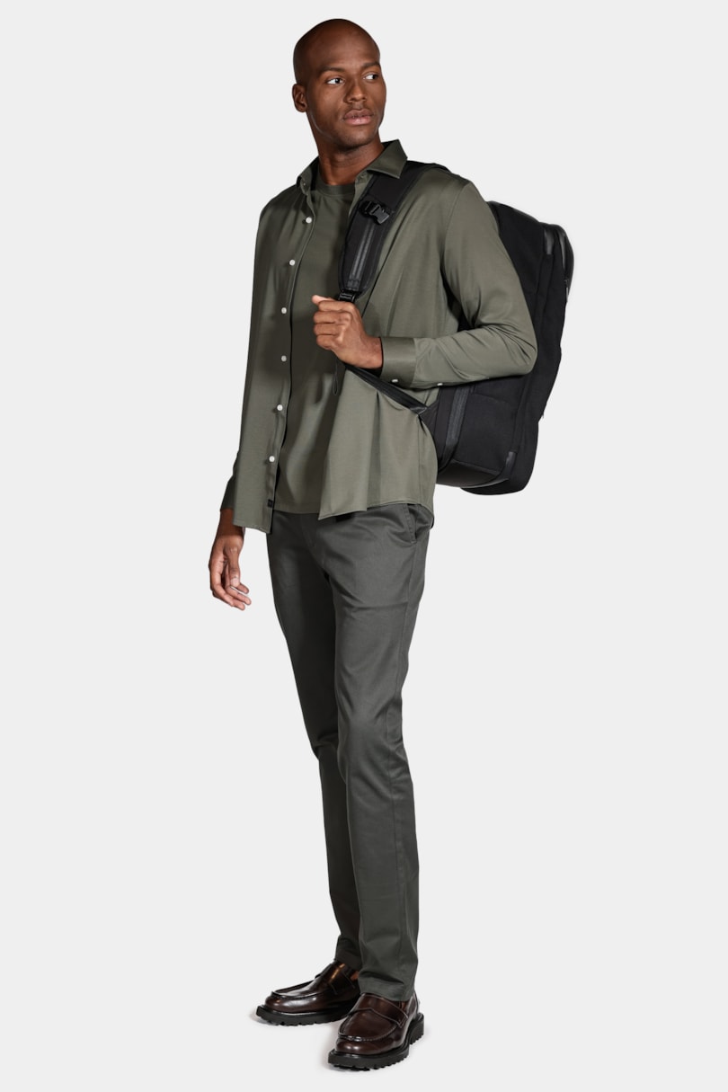 Camisa Slim A-70 Fio Duplo Mercerizado Verde
