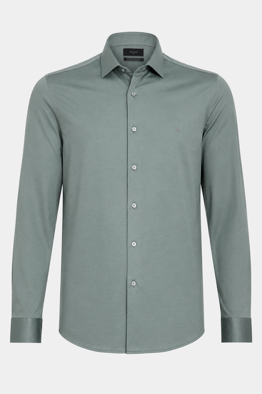 Camisa Slim A-70 Fio Duplo Mercerizado Verde Medio — foto 5 de 6