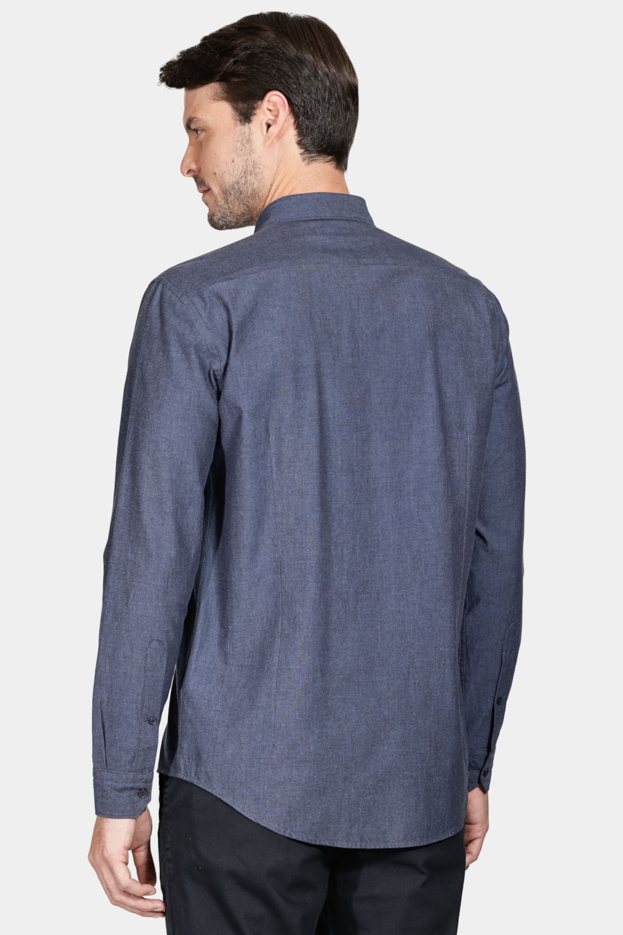 Camisa Slim Actually Liso Marinho — foto 4 de 6