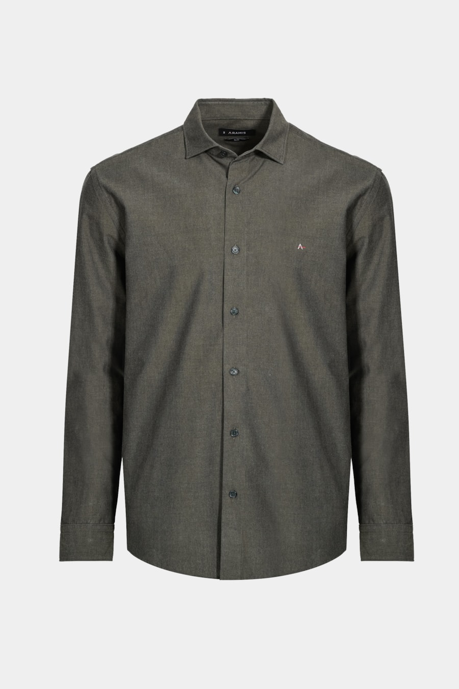 Camisa Slim Actually Liso Verde Militar — foto 6 de 6
