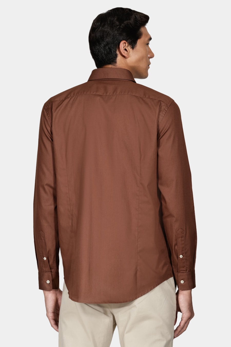 Camisa Slim Algodão Damero Marrom — foto 4 de 5