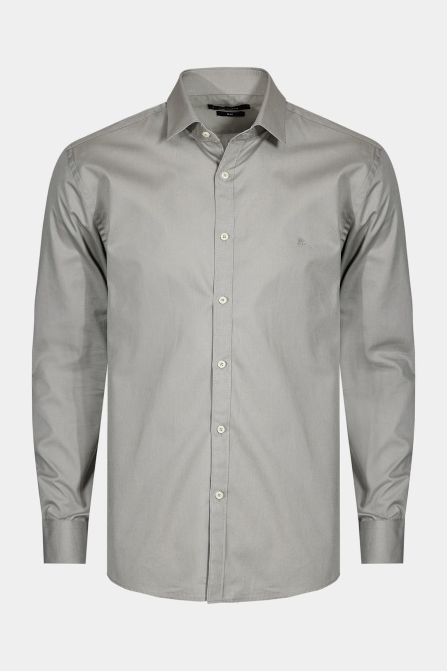 Camisa Slim Algodão Damero Verde Sálvia — foto 6 de 6