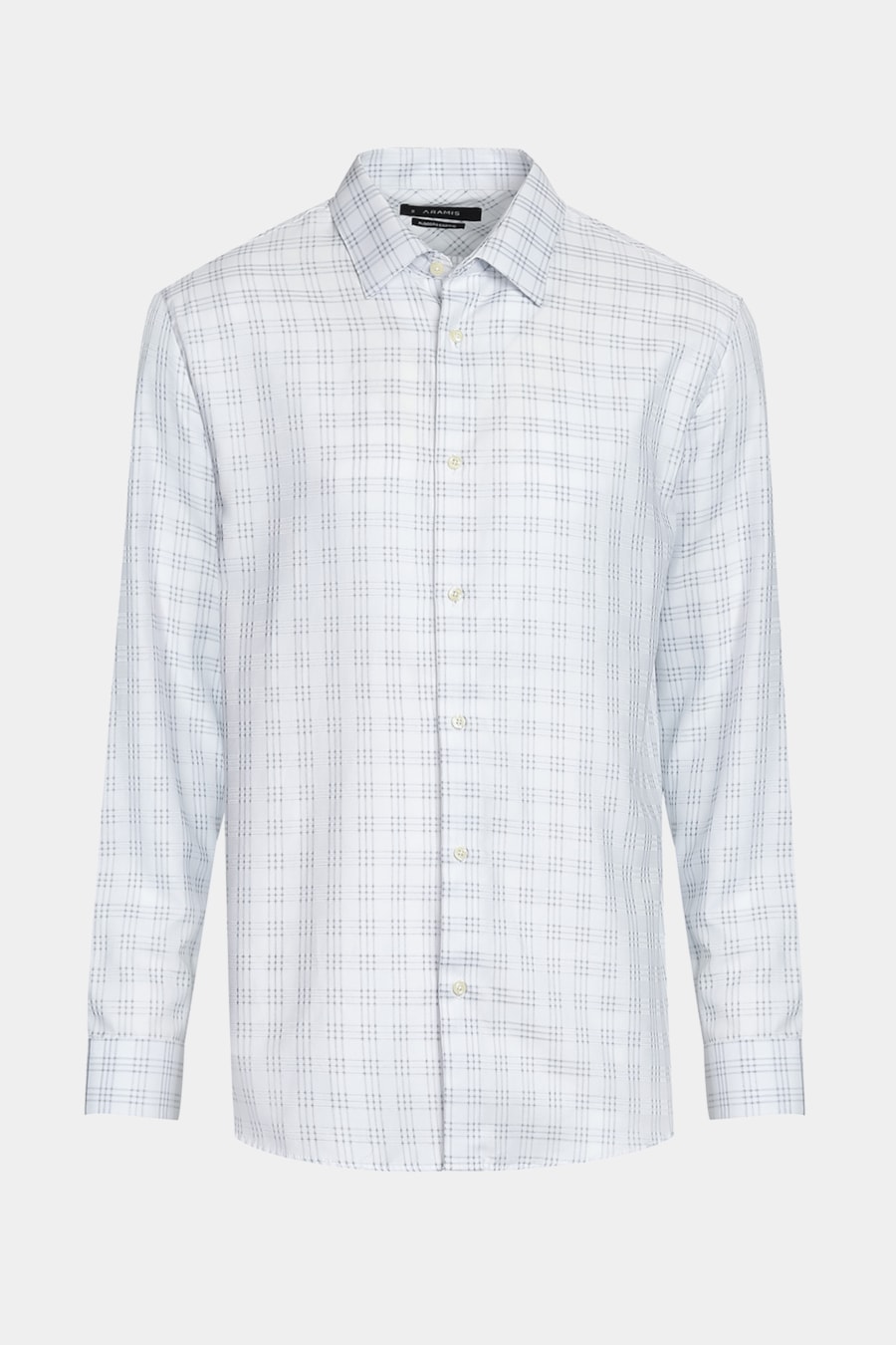 Camisa Slim Algodão Egípicio Fio 100 Maquinetada Branco Com Cinza — foto 6 de 6