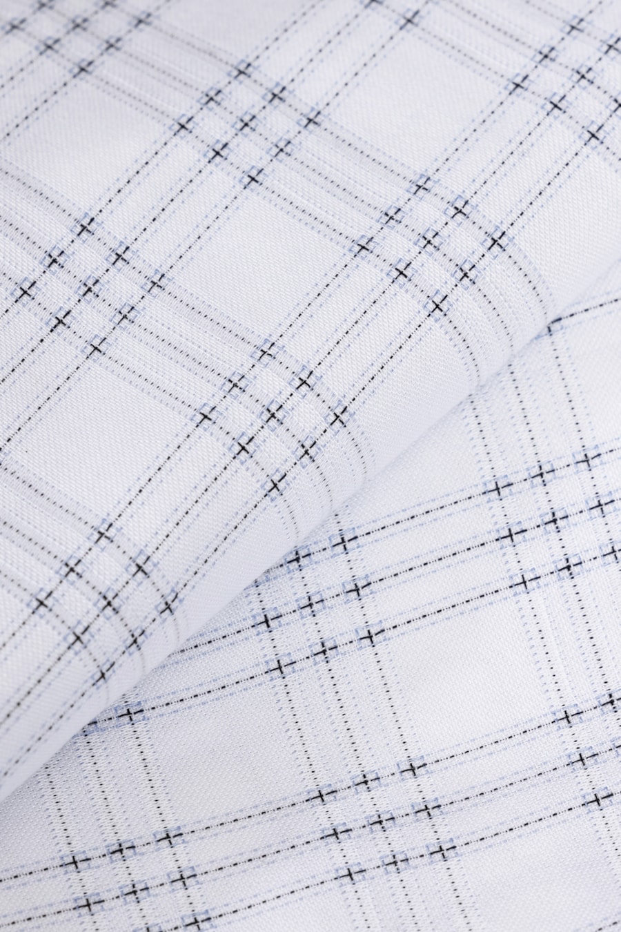 Camisa Slim Algodão Egípicio Fio 100 Maquinetada Branco Com Cinza — foto 5 de 6