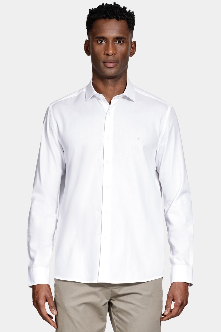 Camisa Slim Algodão Tricoline Manga Longa Branco — foto 1 de 6