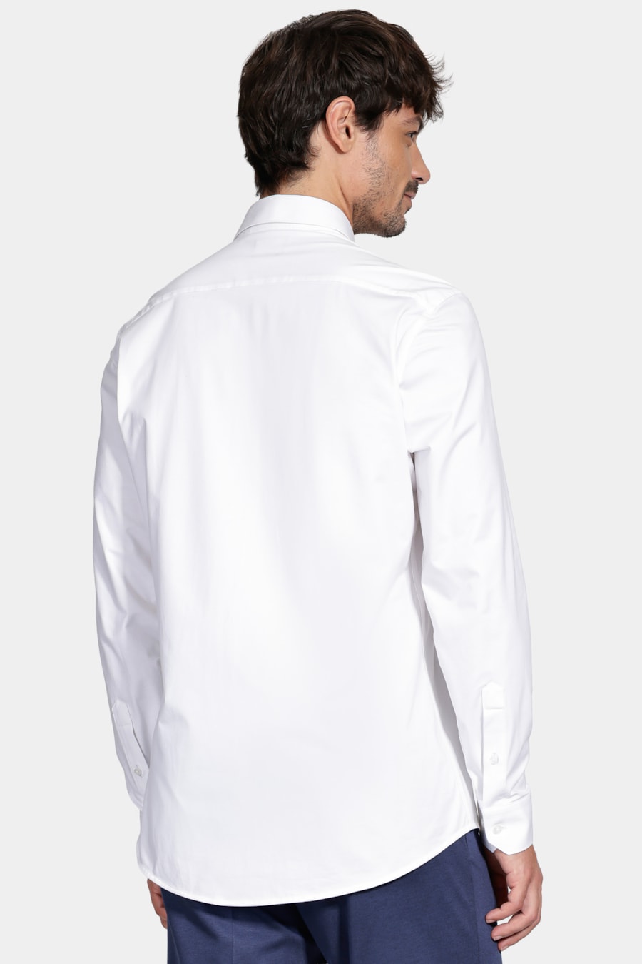 Camisa Slim Cetim de Malha Fio 120/2 Branco — foto 4 de 7