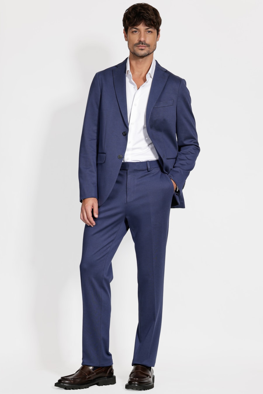 Camisa Slim Cetim de Malha Fio 120/2 Branco — foto 2 de 7