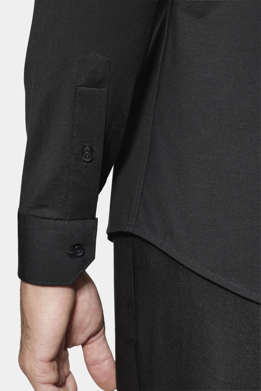 Camisa Slim Cetim de Malha Fio 120/2 Preto — foto 4 de 7