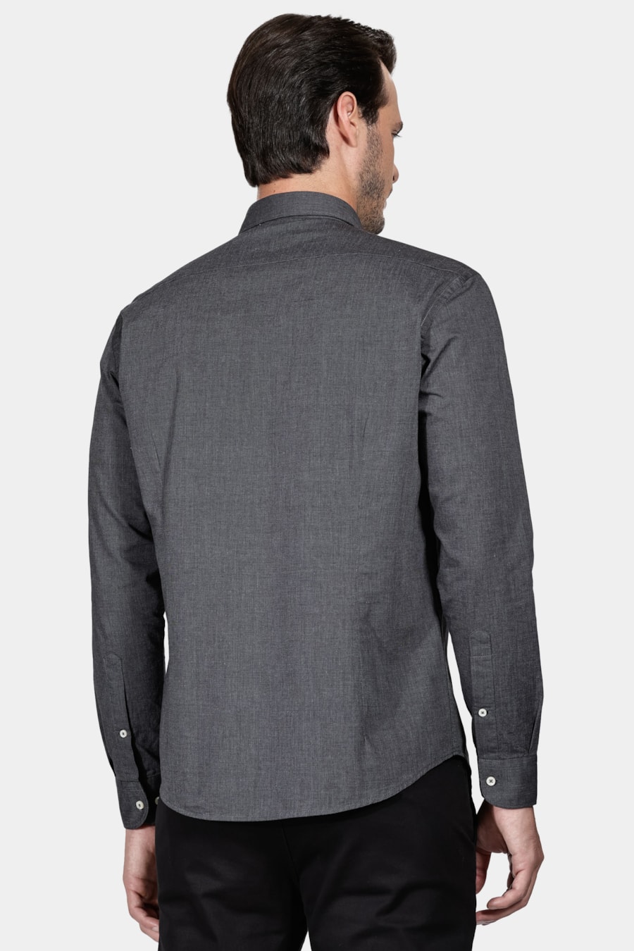 Camisa Slim Fil a Fil Antilia Preto — foto 4 de 5