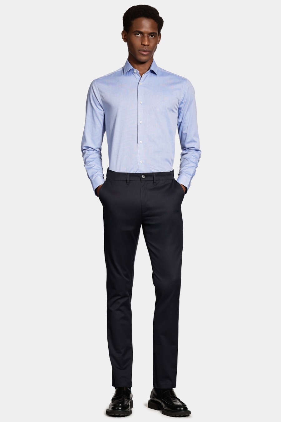 Camisa Slim Fio 50 Egipcio Petronas Azul — foto 2 de 6