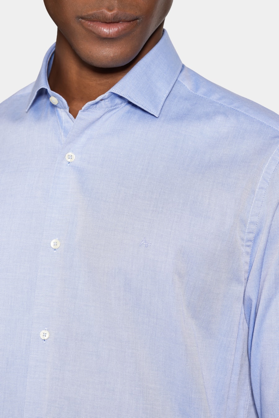Camisa Slim Fio 50 Egipcio Petronas Azul — foto 3 de 6