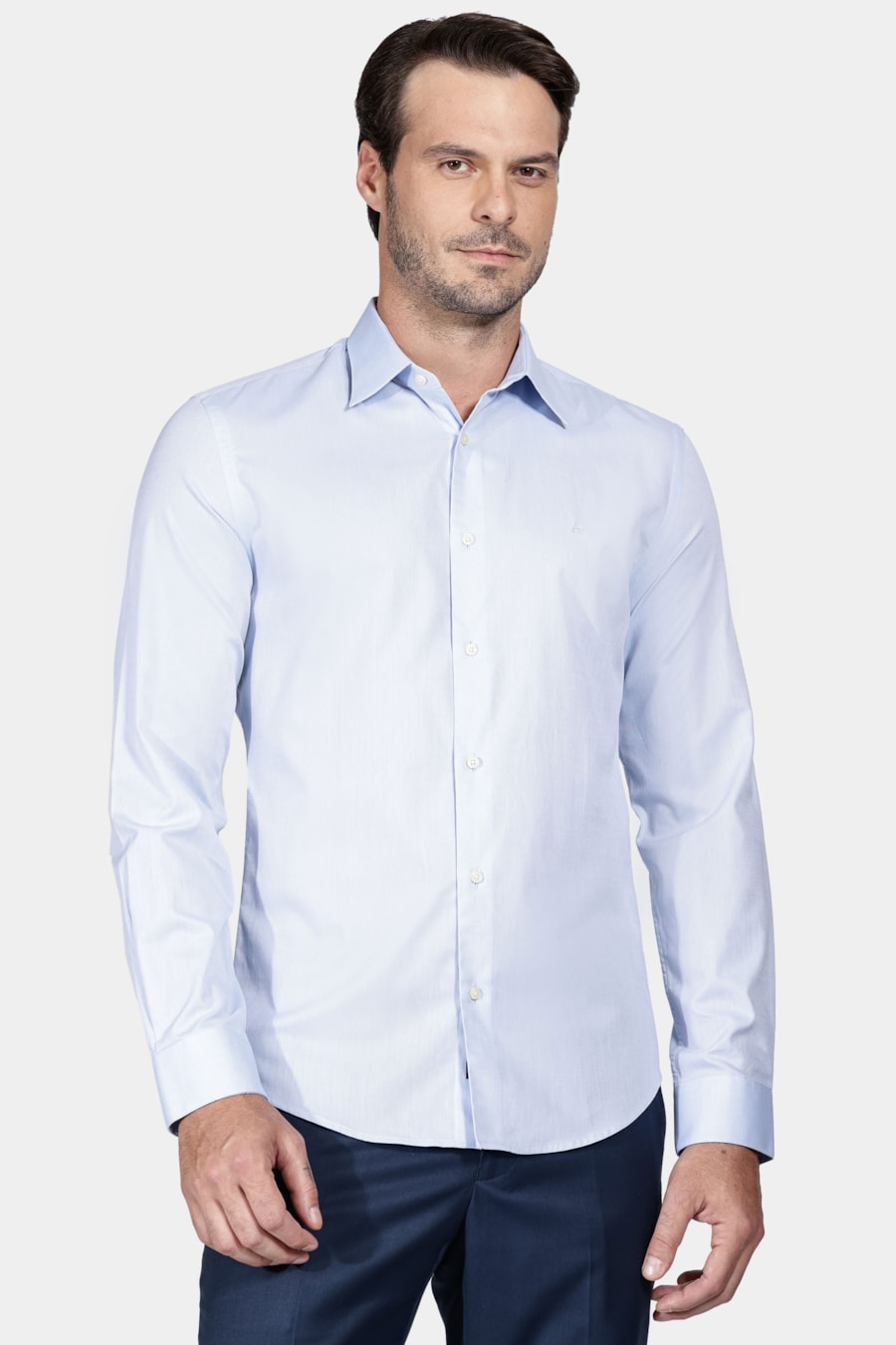 Camisa Slim Fio 50 Egípcio Petronas Azul Claro — foto 1 de 6