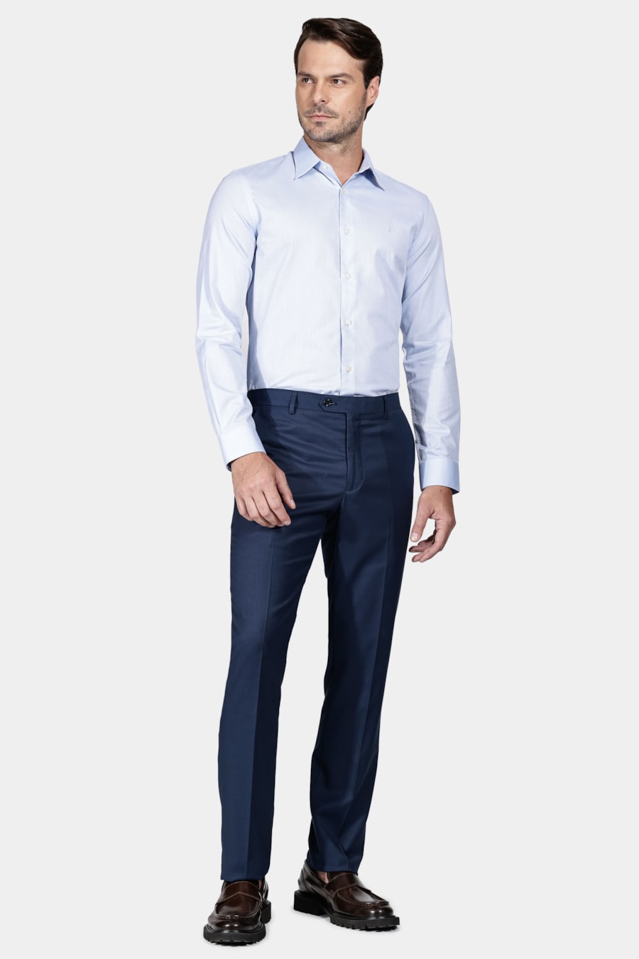 Camisa Slim Fio 50 Egípcio Petronas Azul Claro — foto 2 de 6