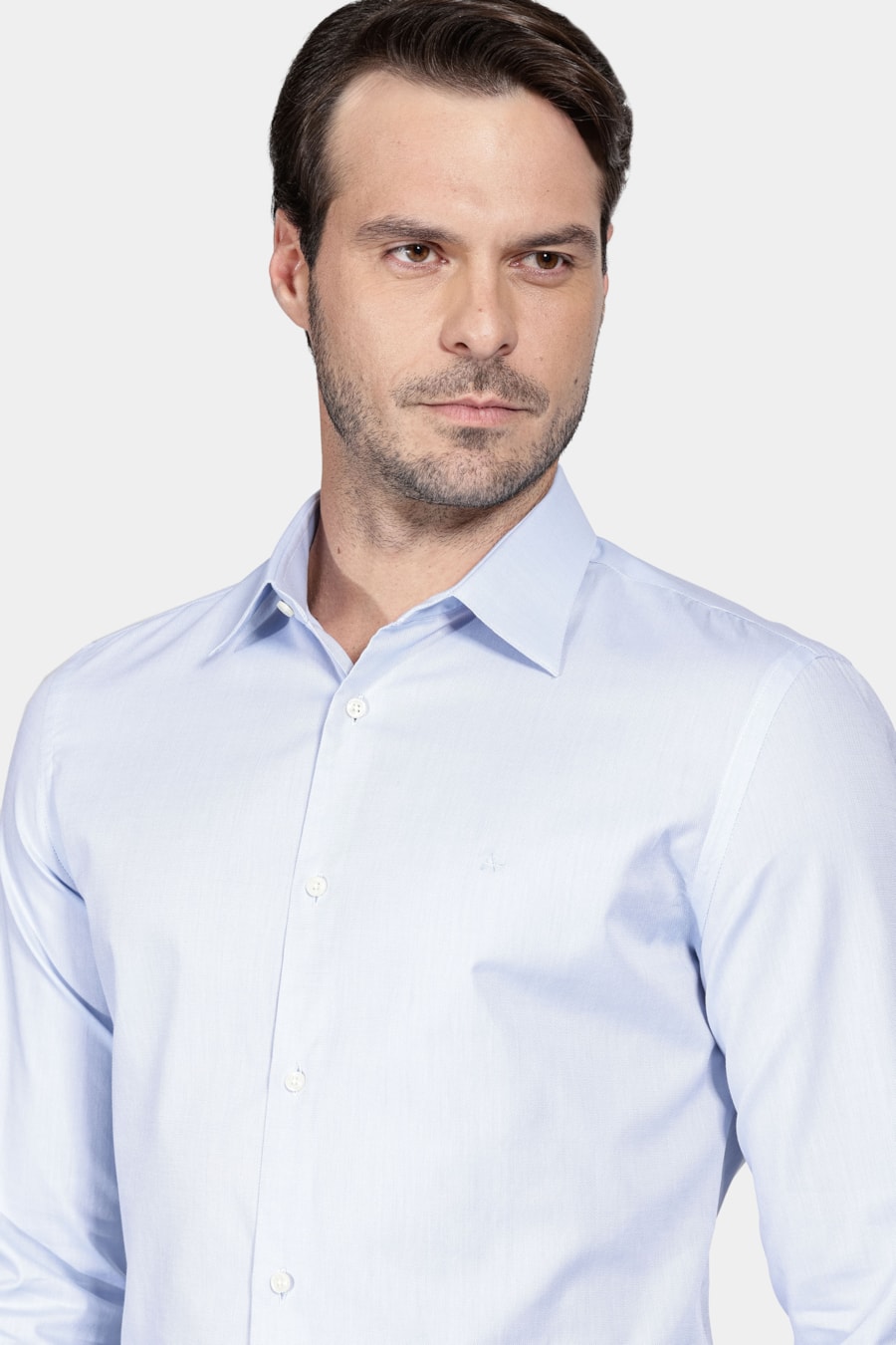 Camisa Slim Fio 50 Egípcio Petronas Azul Claro — foto 3 de 6
