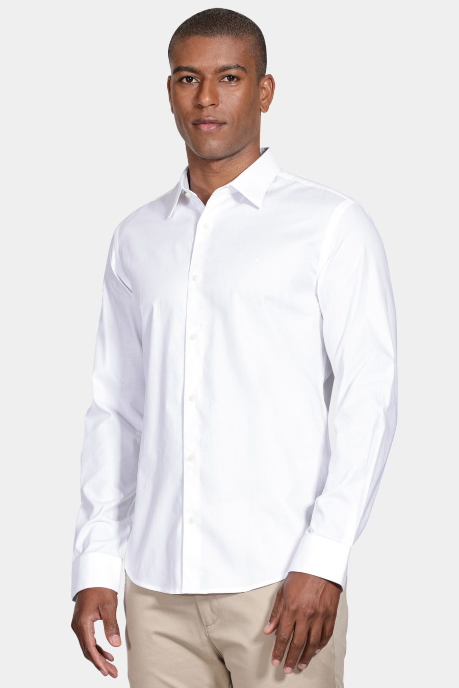 Camisa Slim Fio 50 Egípcio Petronas Branco — foto 1 de 5